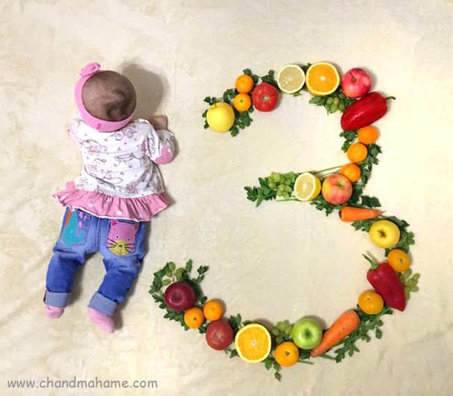 عکاسی از نوزاد با تم میوه